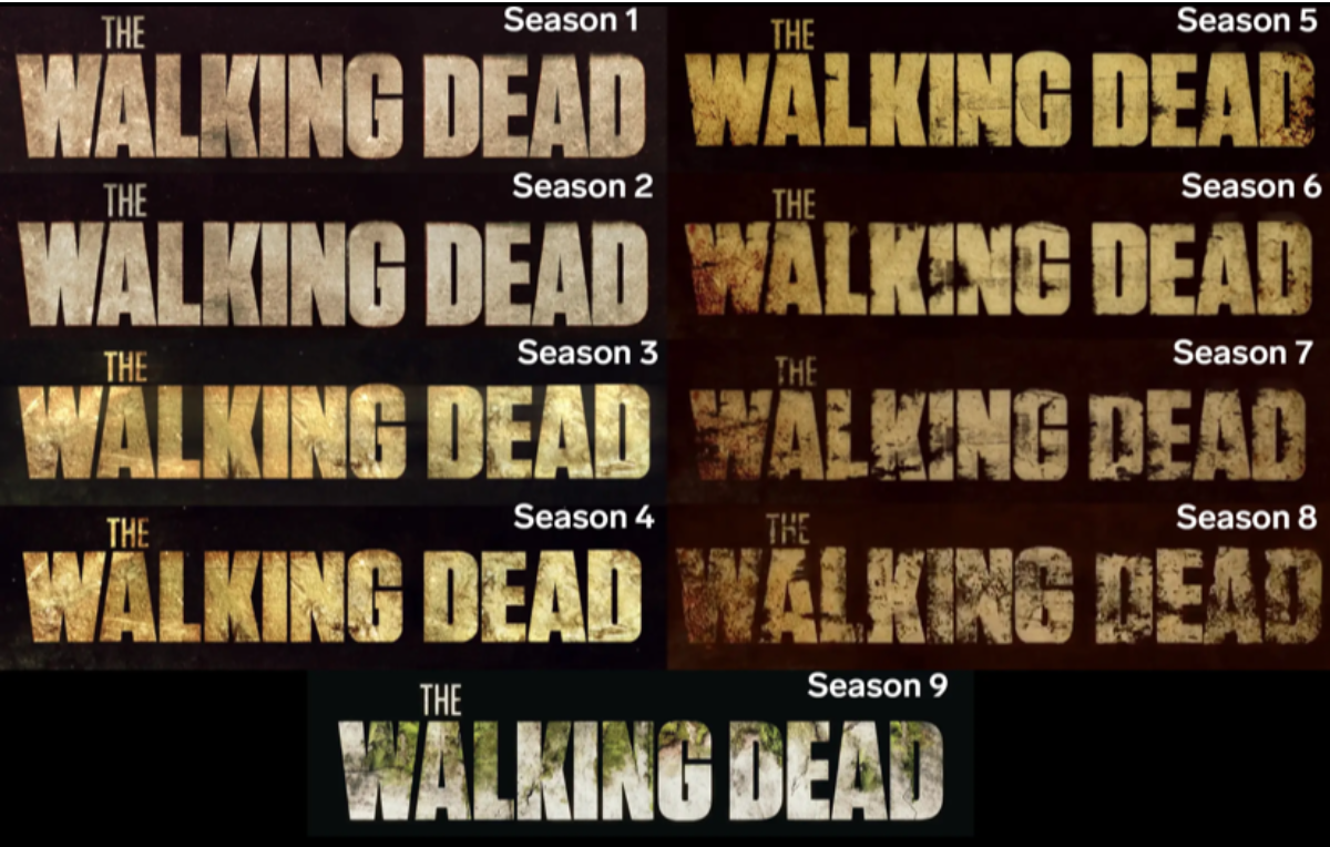 The Walking Dead Title, Seasons 1-9